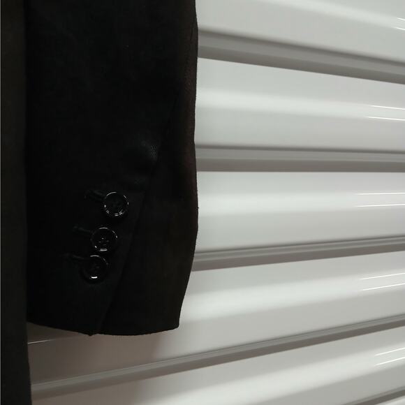 Mango MNG Women's 100% Linen Blazer Size XL Black Jacket Business Office - Picture 8 of 11